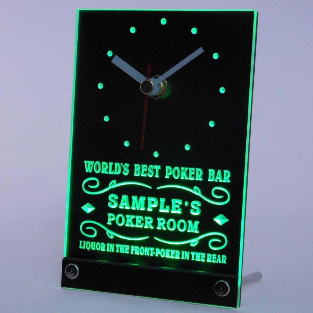 ADVPRO tncqn-tm Personalized Custom Best Poker Room Liquor Bar Neon Led Table Clock