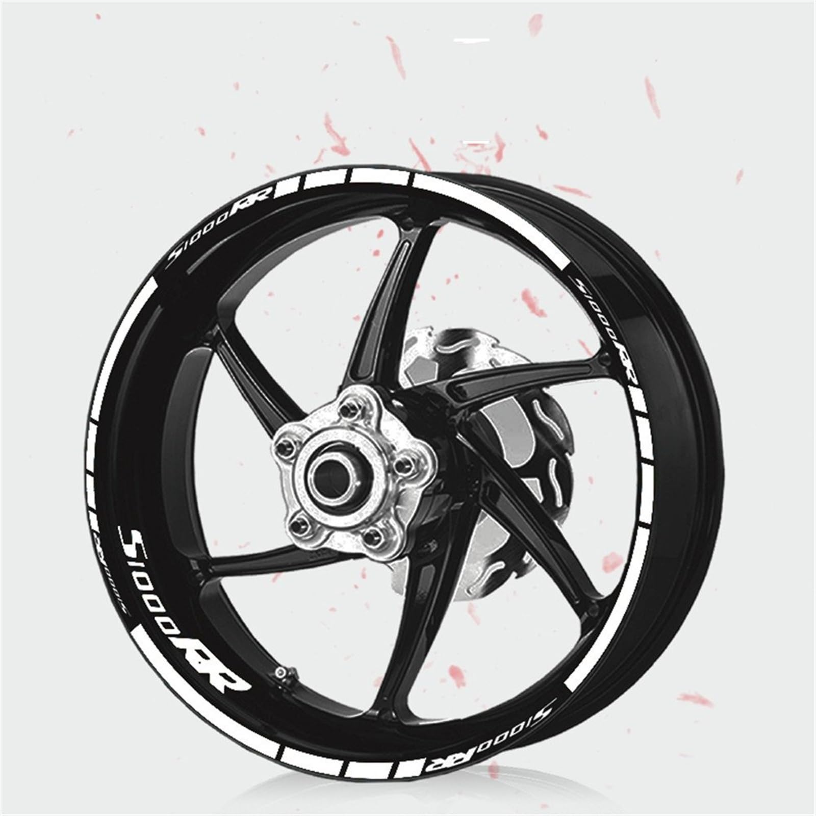 Motorcycle Sticker Wheel Reflective Stripe Decal Racing Film for BMW S1000RR S 1000RR S1000 RR Decorative(Bianco)