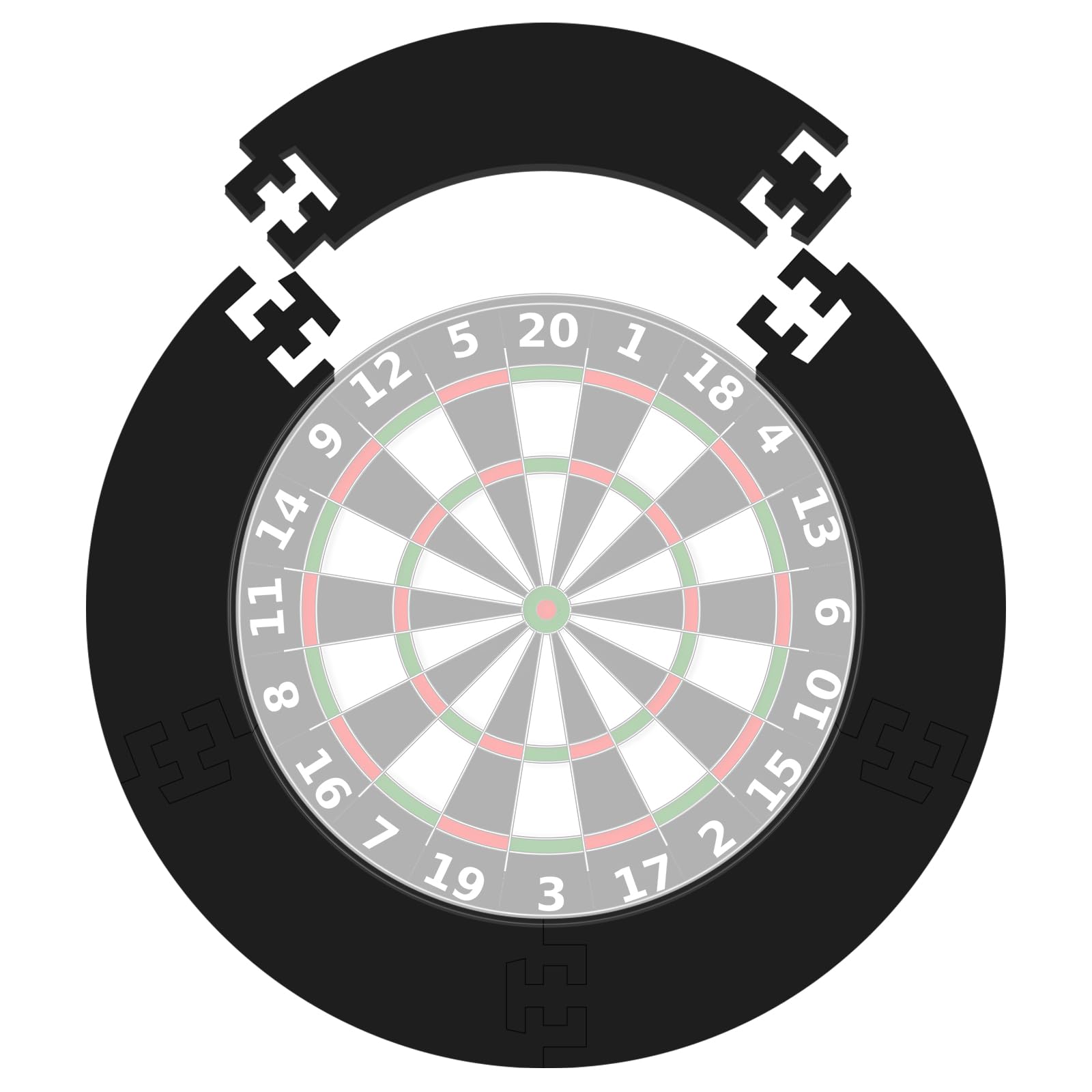 Dartscheibe Schutzring Innerer Kreis 45.5cm Außenring 72cm,5pcs Eva Dartscheibe Umrandung, Dartboard Protective Dartring,Wandschutz Dartscheibe