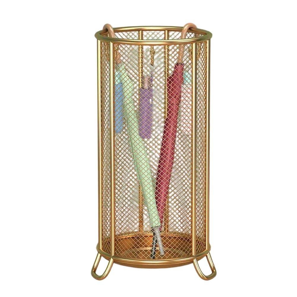 GHHVFEC Freestanding Umbrella Stand with Drip Tray, Heavy Duty Iron Holder for Entryway Lobby Office, Tall Sturdy Design