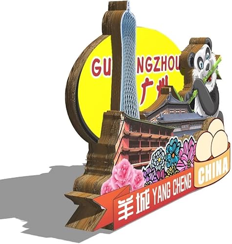 Miniatura 2 de China Guangzhou imán de nevera imán de madera 3D monumentos viajes coleccionables recuerdos decoración hecha a mano
