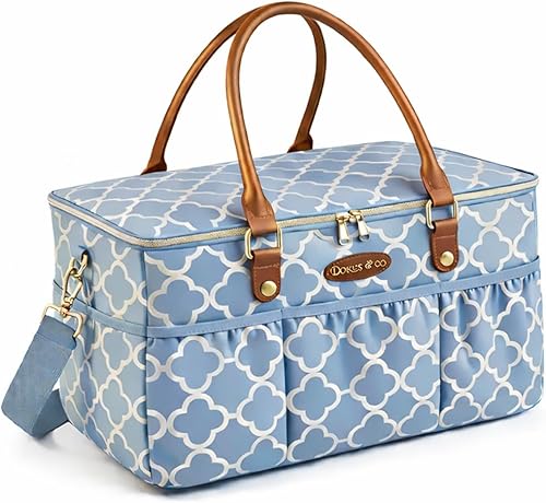 DOKUS & CO Luxe - Bolso para pañales extragrande plegable para el hogar, viajes y coche, bolsa de pañales lista para el hospital, ideal para regalos