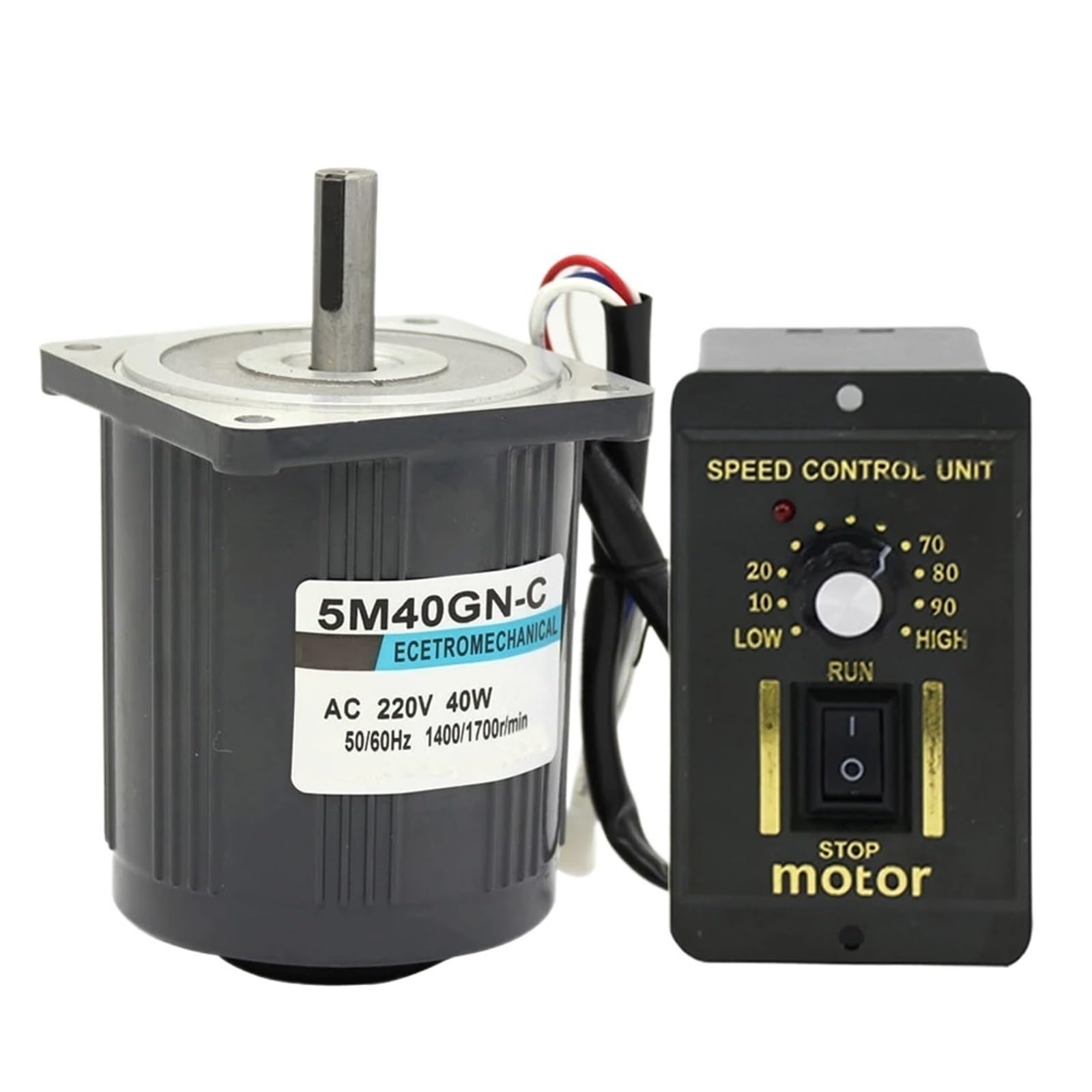 Moteur AC 220V 1400rpm à couple élevé et rotation réversible