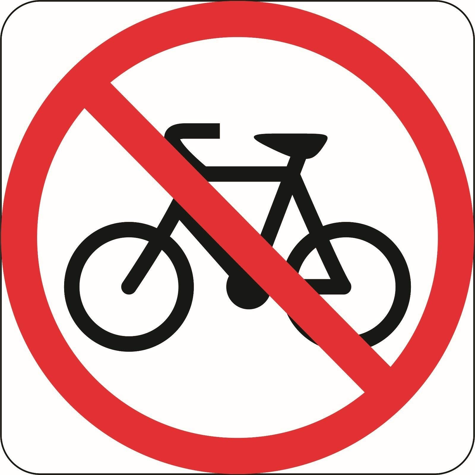 Bicycles Prohibited Safety Traffic Sign Plaques And Signs Outdoor Funny Metal Sign 12X12 inch