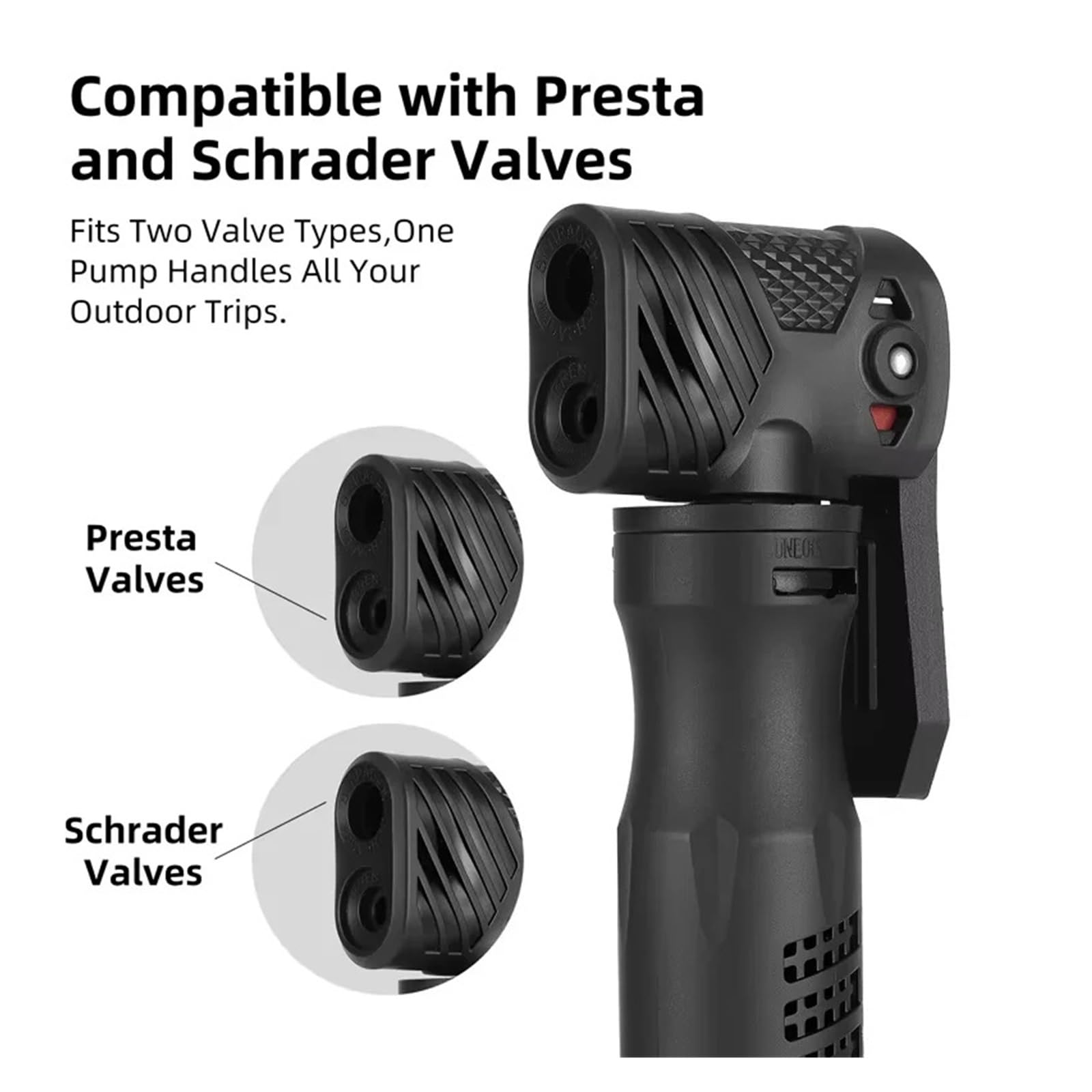 1 Stück 120 PSI leichte tragbare Fahrradpumpe mit Ratschen-Multifunktionswerkzeug, Reifenfüller passend for Schrader und Presta for die Notfallreparatur beim Radfahren(Multi-Tool Set)