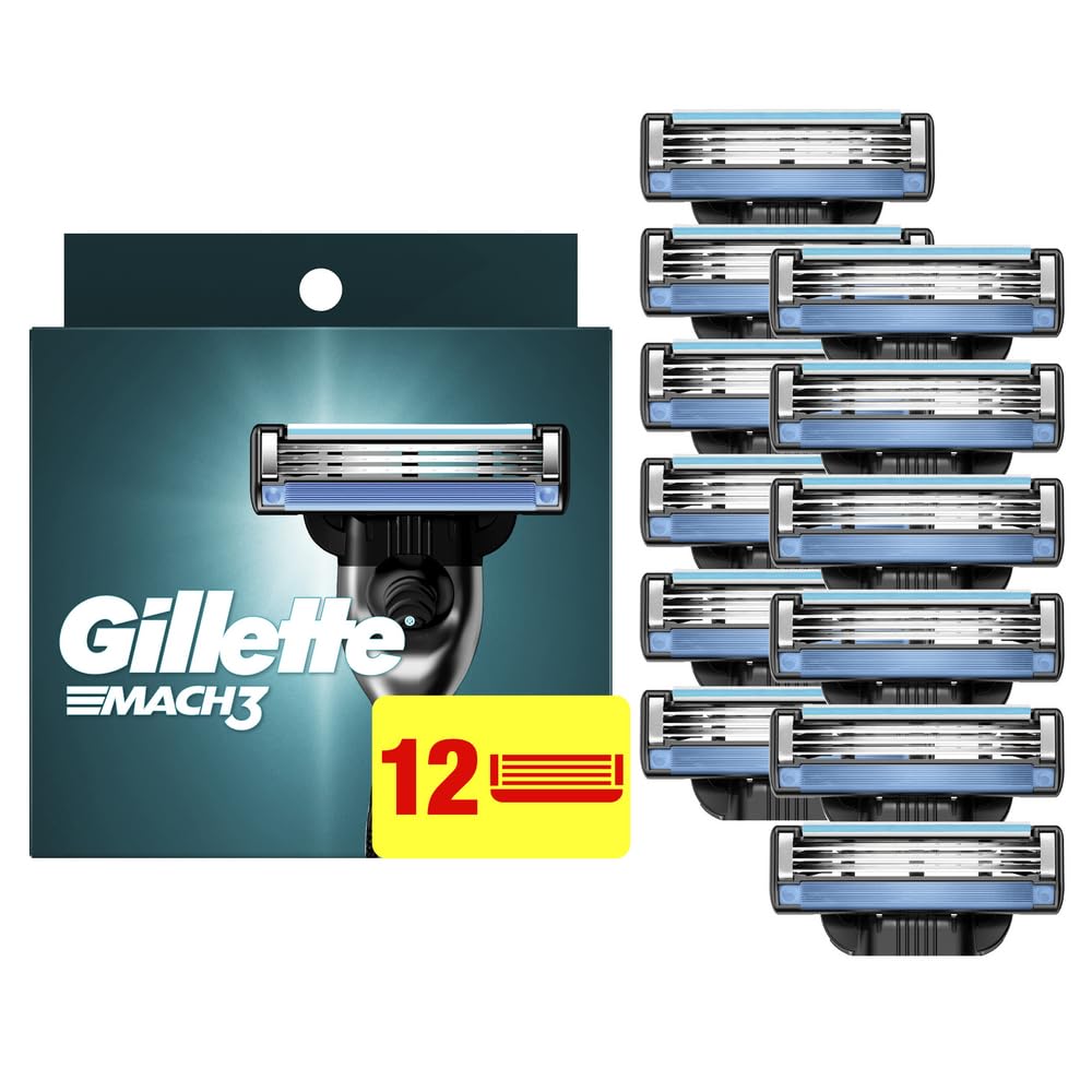 Gillette Mach3 – Maquinilla de afeitar hoja cartuchos de recambio para los hombres, # 8559 – 12 EA