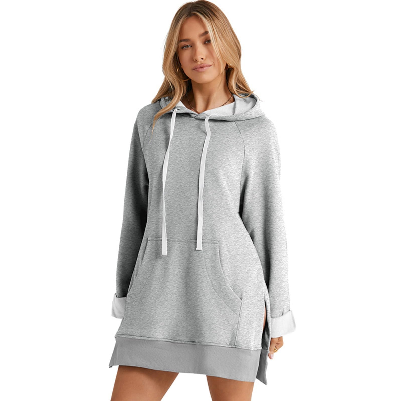 Robes à capuche pour femmes surdimensionnées - Couleur unie chaude avec poches - Longue robe à capuche - Mélange de coton de qualité supérieure - Convient pour le fitness et l'exercice