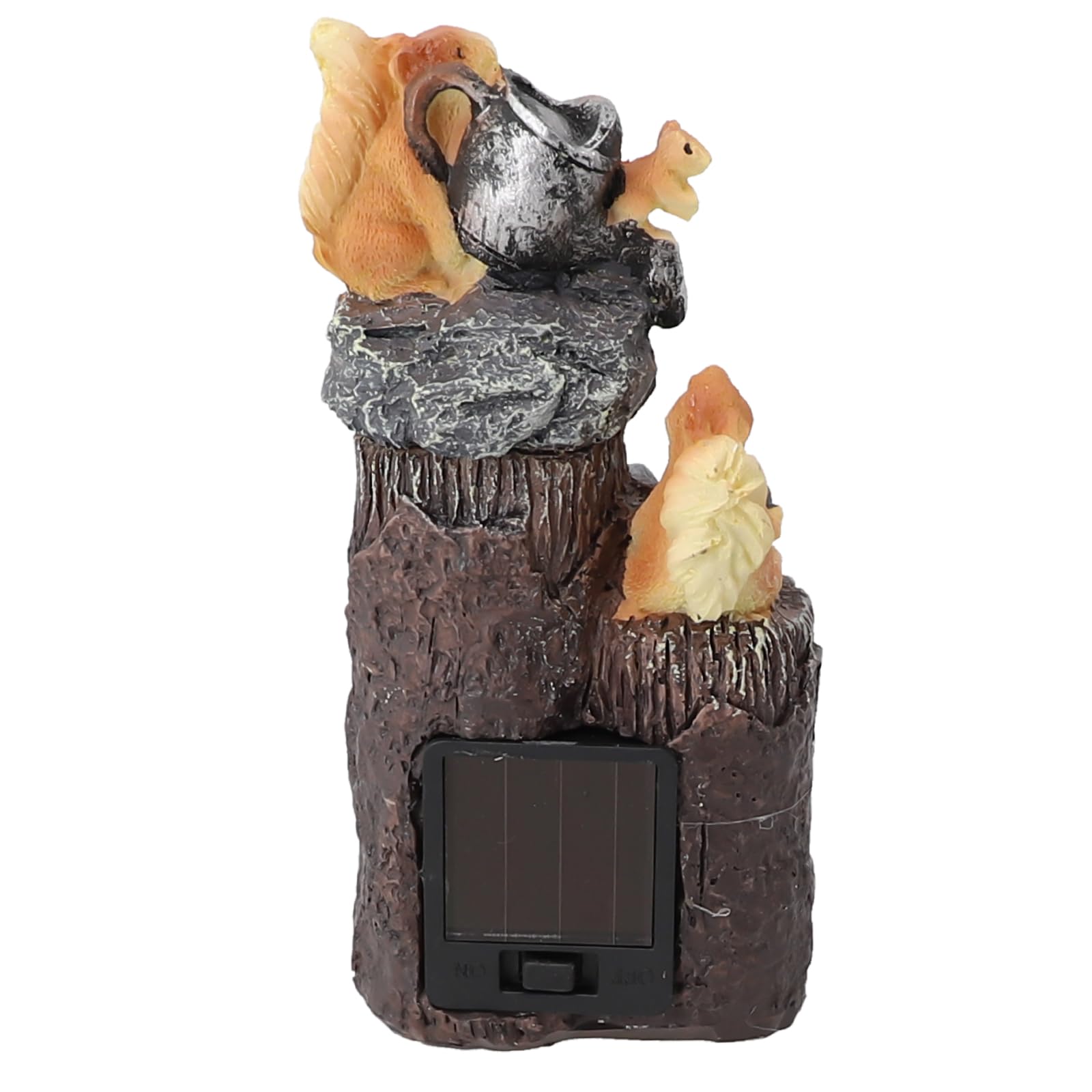 Squirrel Solar LED Light, Resin Animal Statue Animal Water Feature Fountain with Solar Powered Lights for Patio Decoration (Squirrel-Solar)