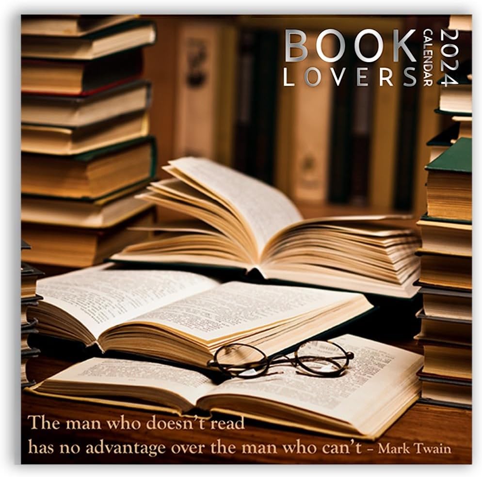 Booklovers Wall Calendar 2024, Famous Literary Quotes,12 x 12 inch, Calendar Gift for Book lover