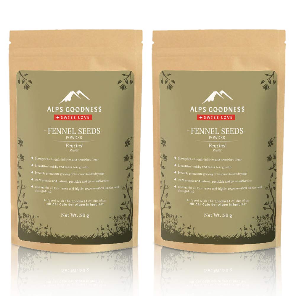Alps Goodness Fennel Seeds Powder (50 g, Pack of 2) - Hair Pack Powder for Hair Growth and Strong Hair Follicles - 100% Pure & Natural
