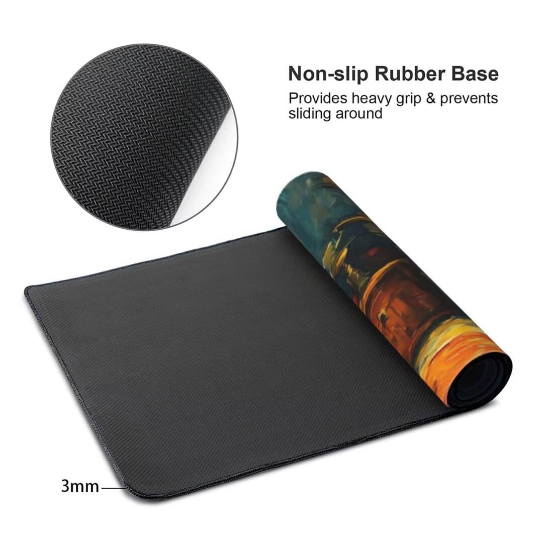 Alfombrilla de ratón 1400x600x3 MM, Alfombrilla Ratón XXL Extendida de Gran Tamaño con Bordes Cosidos, Base de Goma Antideslizante Almohadilla para Teclado, Una casa Colorida S-533