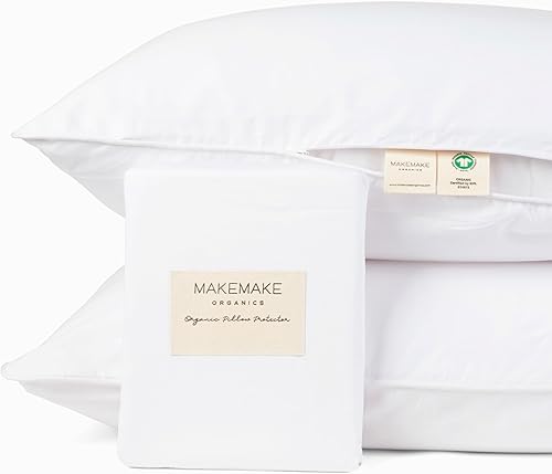 Makemake Organics Juego de 2 fundas de almohada de algodón orgánico para niños pequeños, con certificación GOTS, con cremallera (14 x 19 pulgadas,