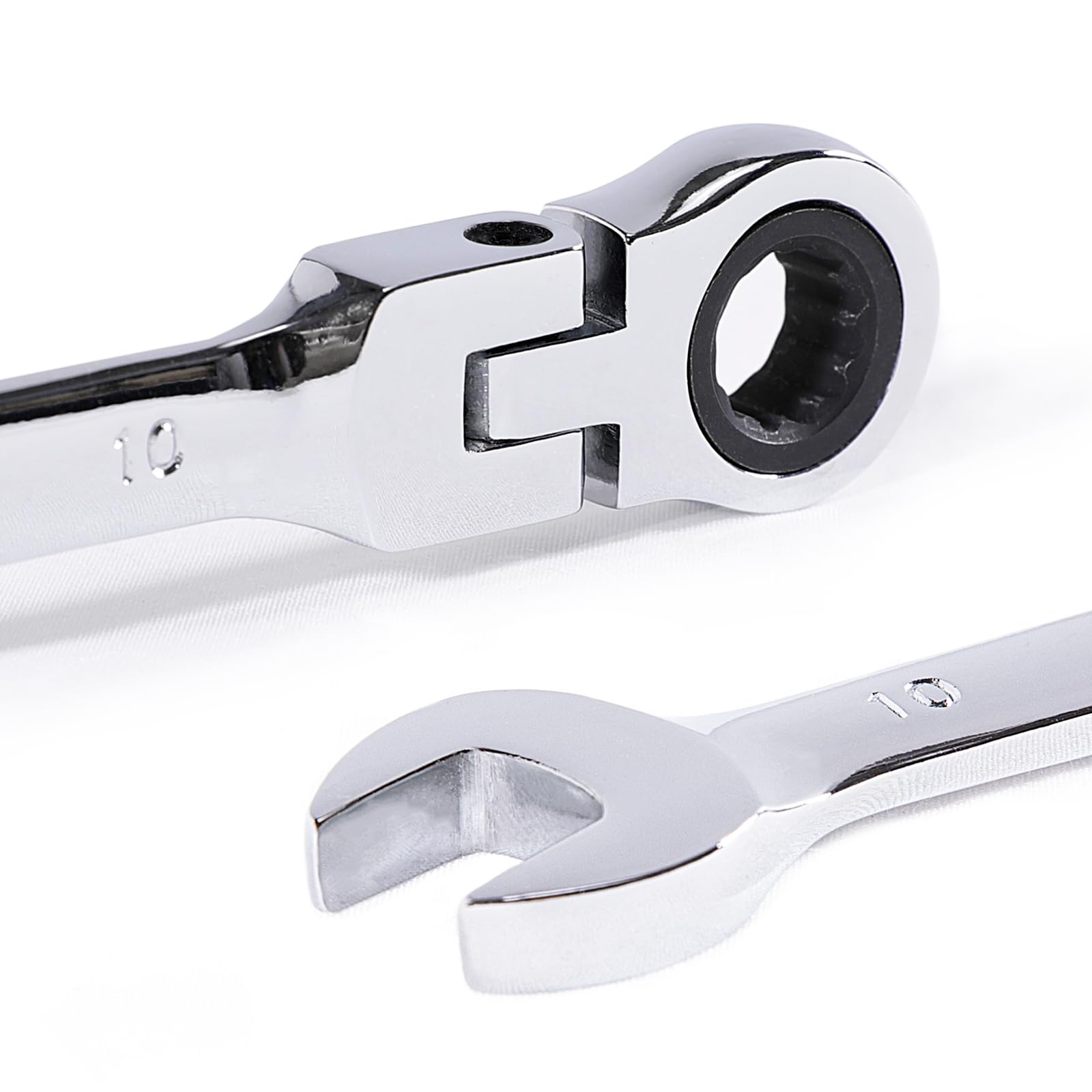 Navegando Ratchet Spanner 10mm Flexible Head Gear Ratcheting Wrench with 180 Degree Adjustable Joint,Durable Wrench Tool - Image 2