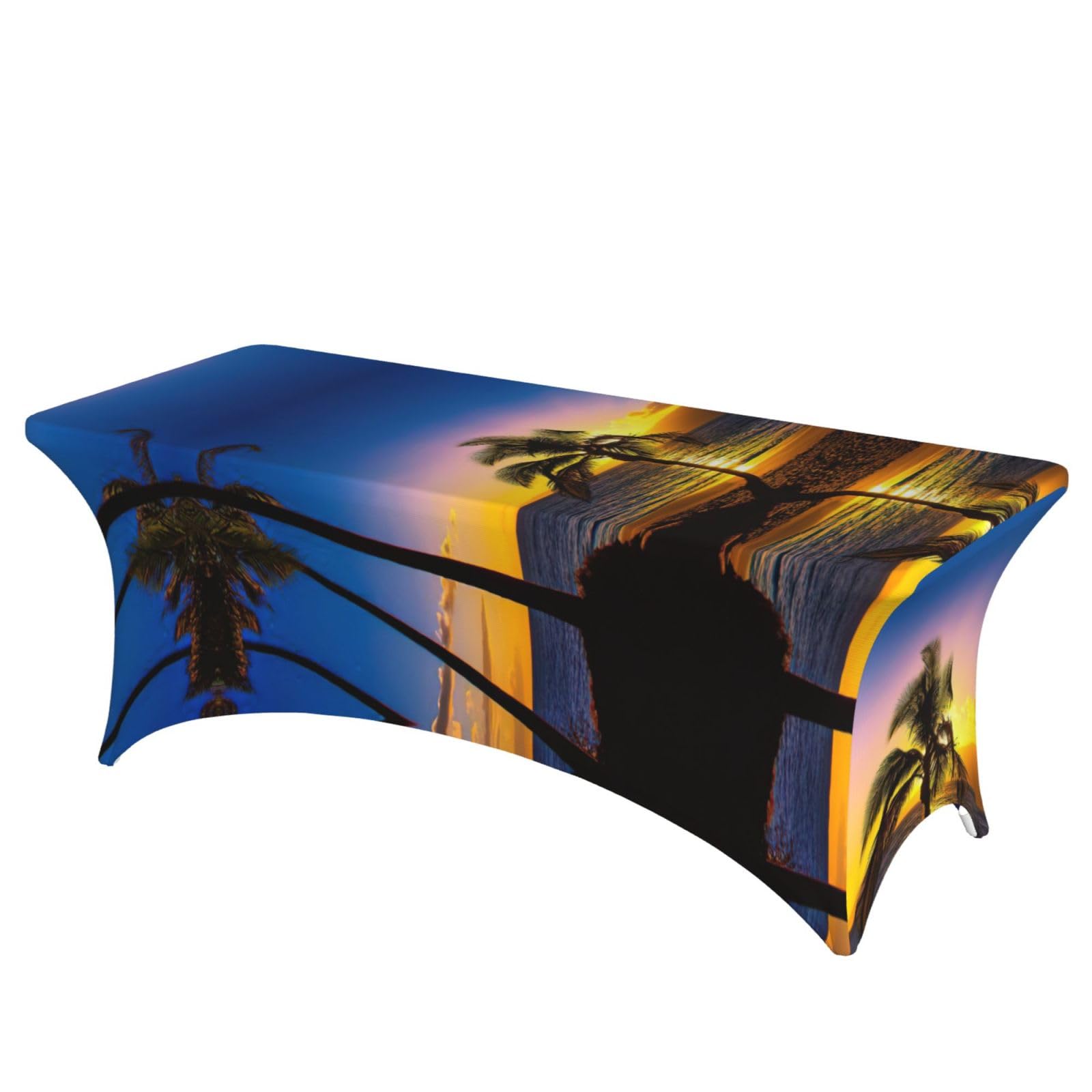 Housse de table hawaienne rectangulaire 1,8m pour ambiance plage anniversaire