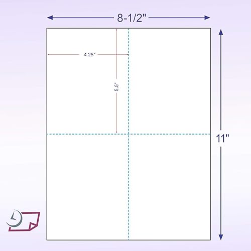 Miniatura 1 de NextDayLabels - Papel perforado en blanco de 8-1/2 x 11, papel # 24 perforado en 4 piezas, papel perforado de página 4 por arriba - 500 hojas/resma,