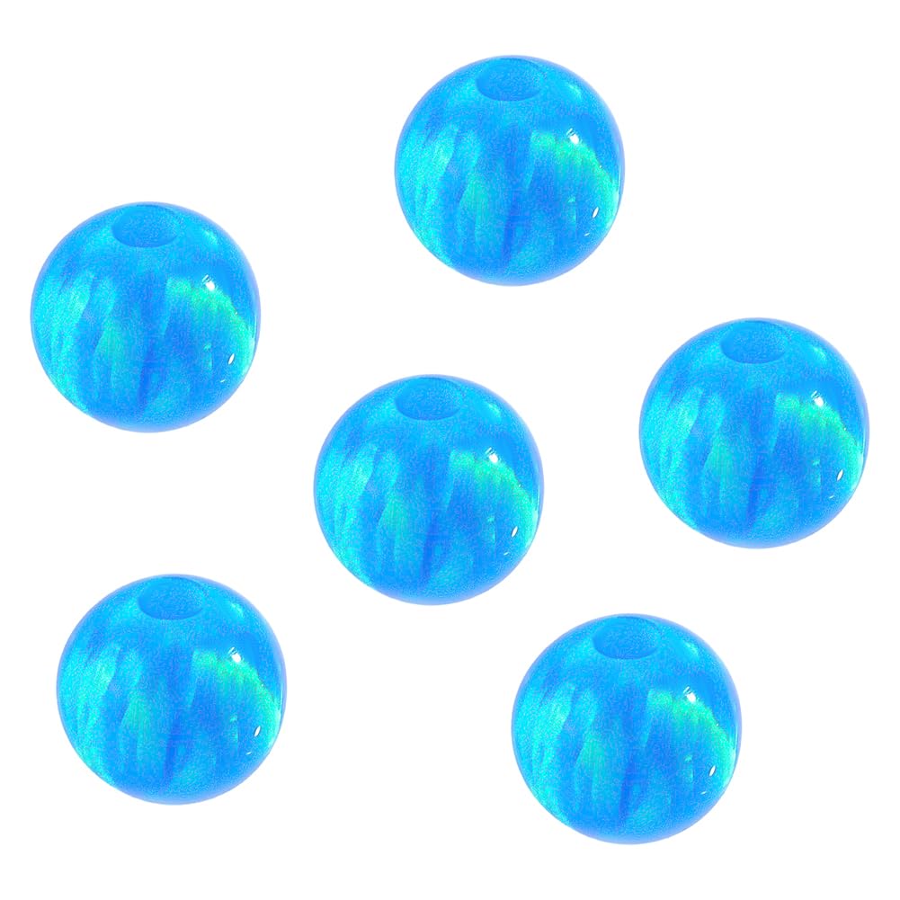 PH PandaHall Blaue Opalperlen Synthetische Opalitperlen 4mm Kleine Armbandperlen Runde Bastelperlen Lose Perlen Für Schmuckherstellung DIY Basteln Armbänder Halsketten Ohrringe Geburtstags 6 Stück