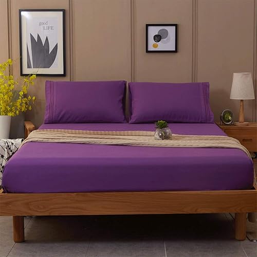 Miniatura 8 de Sonoro Kate Juego de sábanas de microfibra supersuave de 1800 hilos, lujosas sábanas egipcias para colchón de 18 a 24 pulgadas de profundidad,