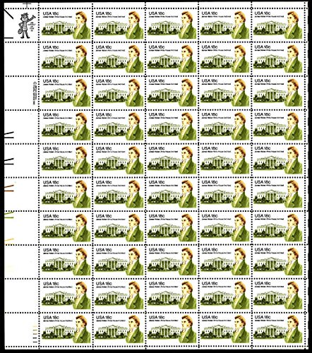 Timbres Scott 1935 James Hoban USPS 1981 cadeau idéal pour passionné d'architecture et histoire