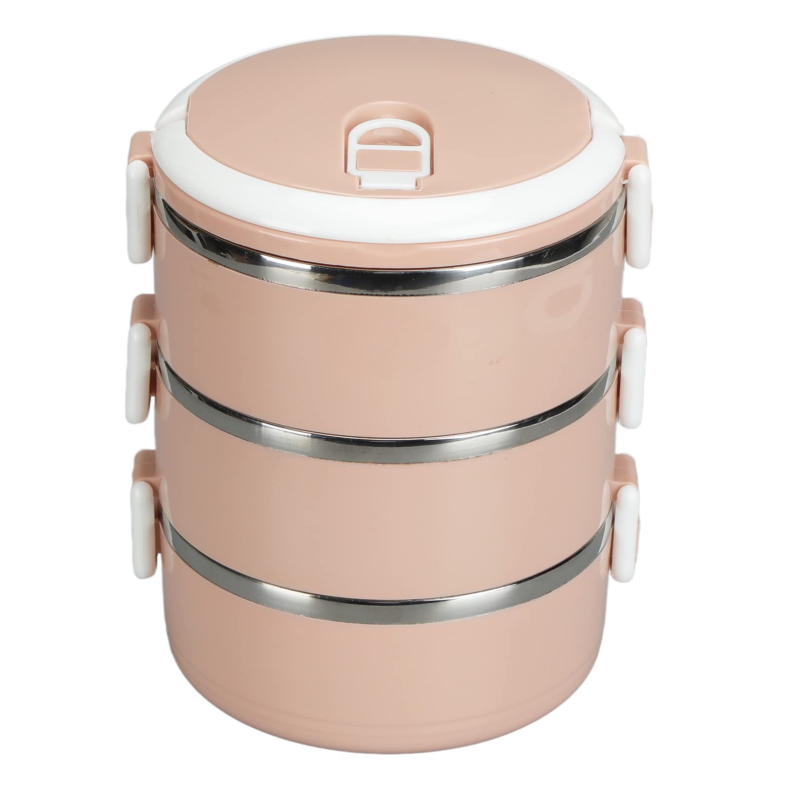 Récipient alimentaire inox thermique rose 3 niveaux étanche pour repas