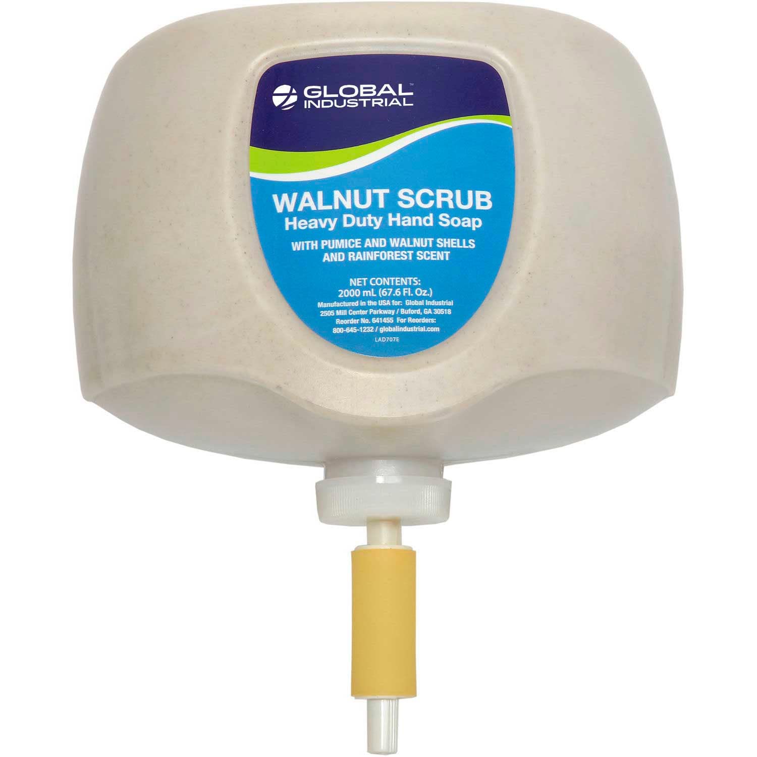 Walnut Scrub Heavy Duty Hand Cleaner by Global Industrial – 4 Count (Pack of 1), Tan, Model 641455