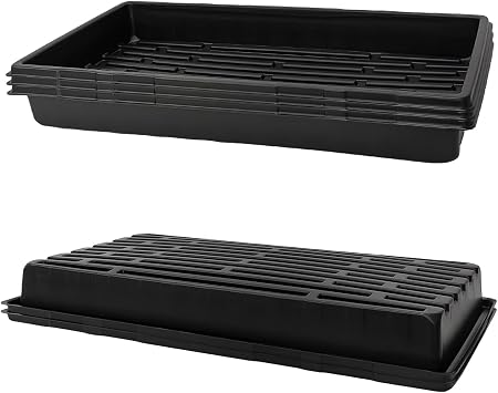 RooTrimmer Plant Growing Nursery, Standard 1020 Trays Plastic Sturdy Farmer Self Seedling Tray for Microgreens Indoor Nursery Pots Transplantation 5-Pack, 21.6"11.2", 2.52" Deep, no Holes