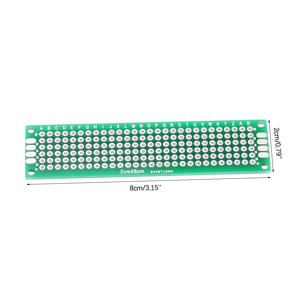 Akozon Basetta Millefori, 10 pz Doppia Faccia Prototipazione Circuiti Stampati Universale Componenti Elettronici per Saldatura a Saldare Fai te 2 x 8 cm