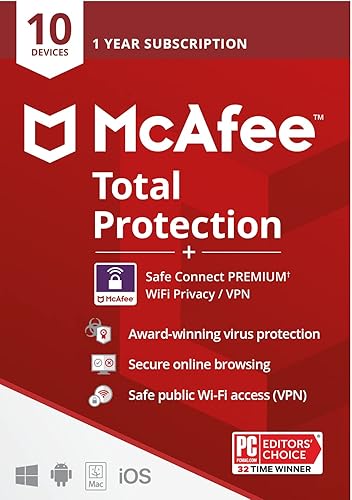 Vista 11 de McAfee Protección total 2022 3 dispositivos Software de seguridad antivirus de Internet VPN, administrador de contraseñas, monitoreo de web