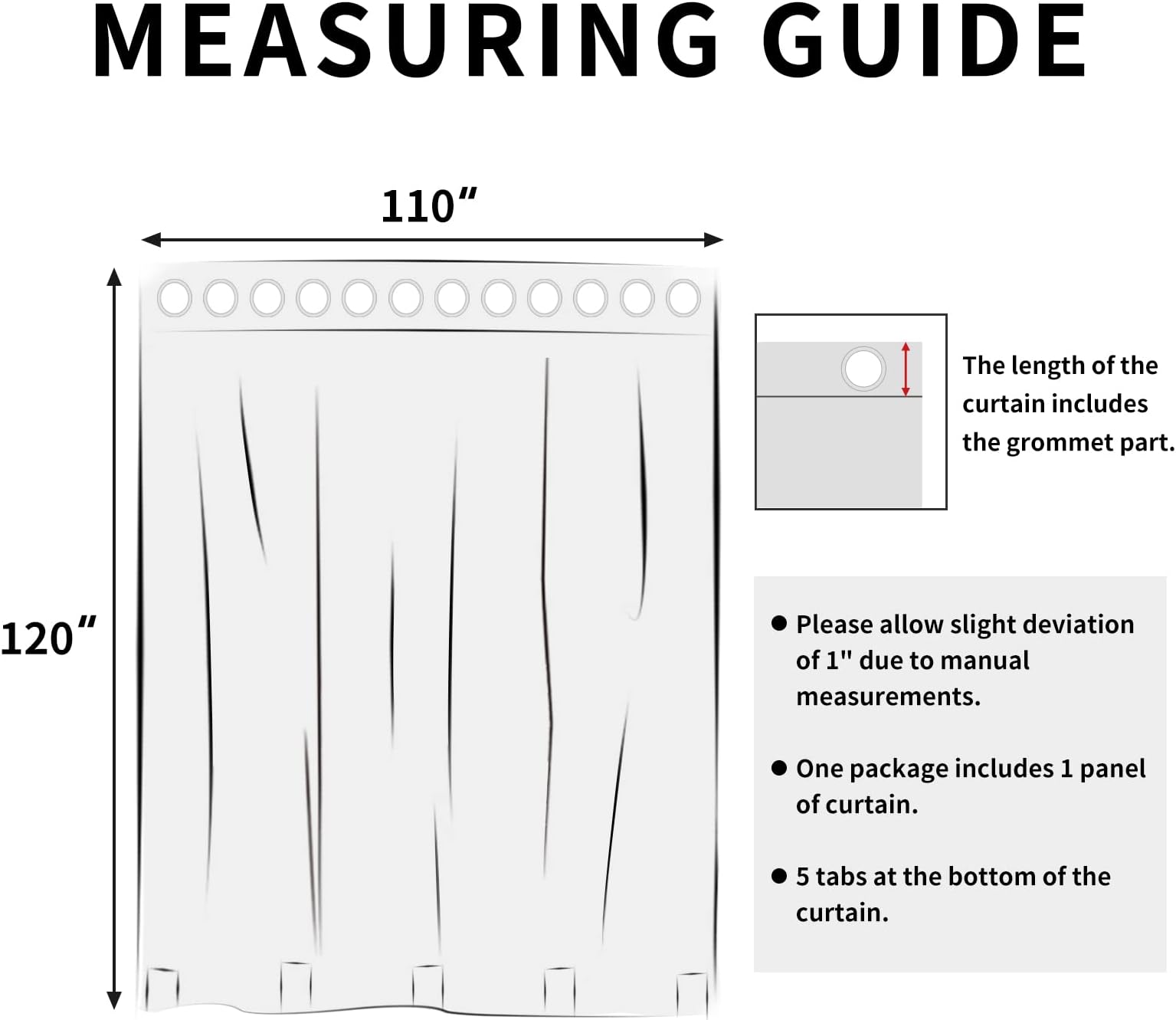 Easy-Going Outdoor Curtains Waterproof Windproof Weatherproof Curtain for Patio, Cabana, Porch, Pergola and Gazebo, Grommet Top and Tab Bottom Drape, 1panel, 110x120 inch, Beige