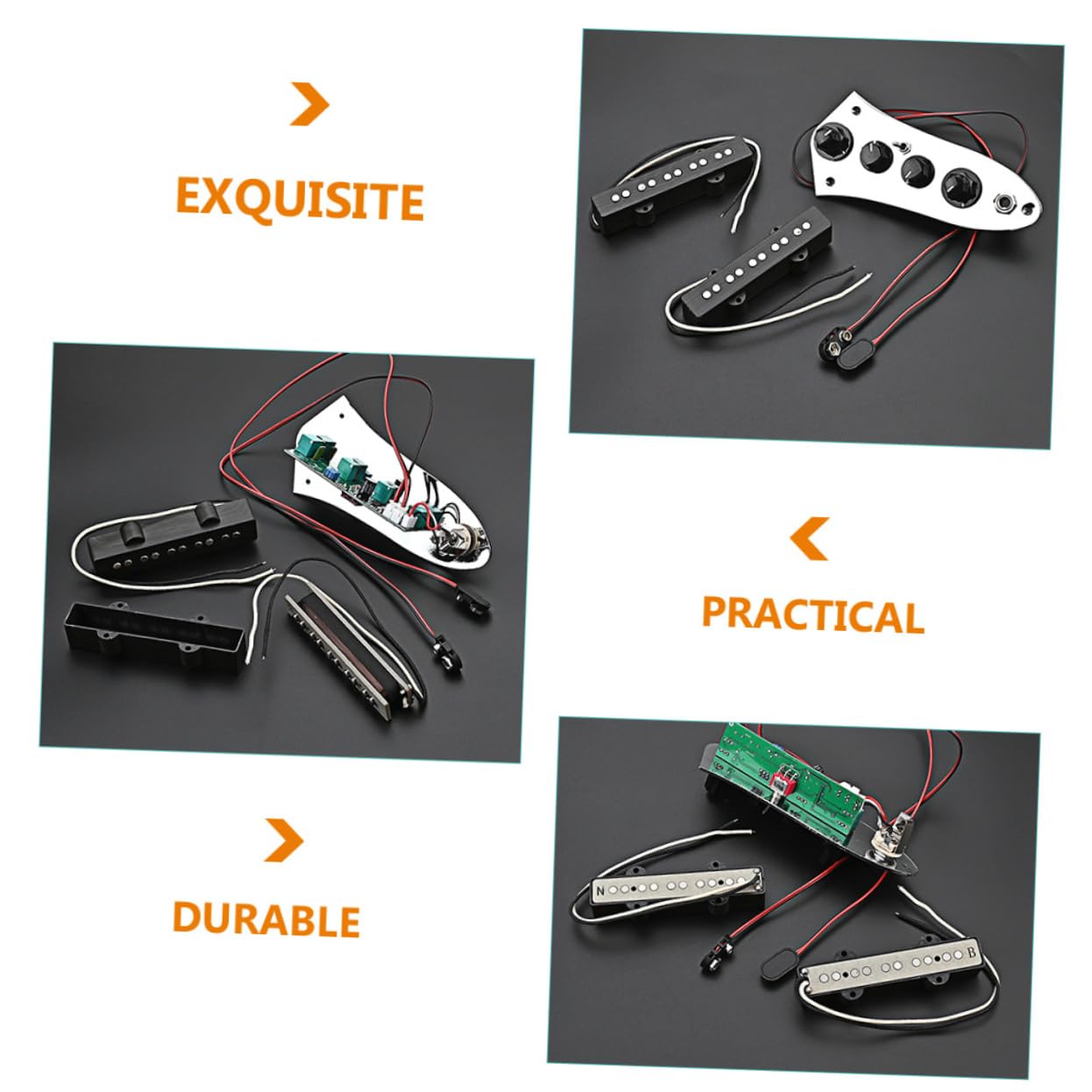 BESTonZON Set di Pickup per Basso Jb a 5 Corde Humbucker per Basso Elettrico in Ferro Argento Facile da Installare