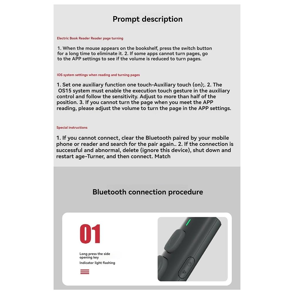 BT Page Turner per Lettore di Ebook Smartphone Bluetooth per Scorrere Video per Android/iOS Lazy Artifact