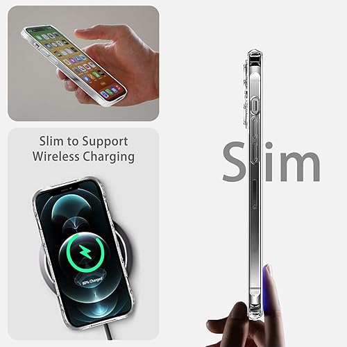 Miniatura 6 de JJGoo Compatible con iPhone 12 Pro Max, transparente, a prueba de golpes, delgada, antiarañazos, carcasa protectora de policarbonato duro,