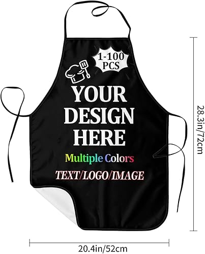Miniatura 4 de Custom Apron For Men Women with Your Text Logo Image Personalized Chef & Grilling Aprons 1-100 PCS For Gifts