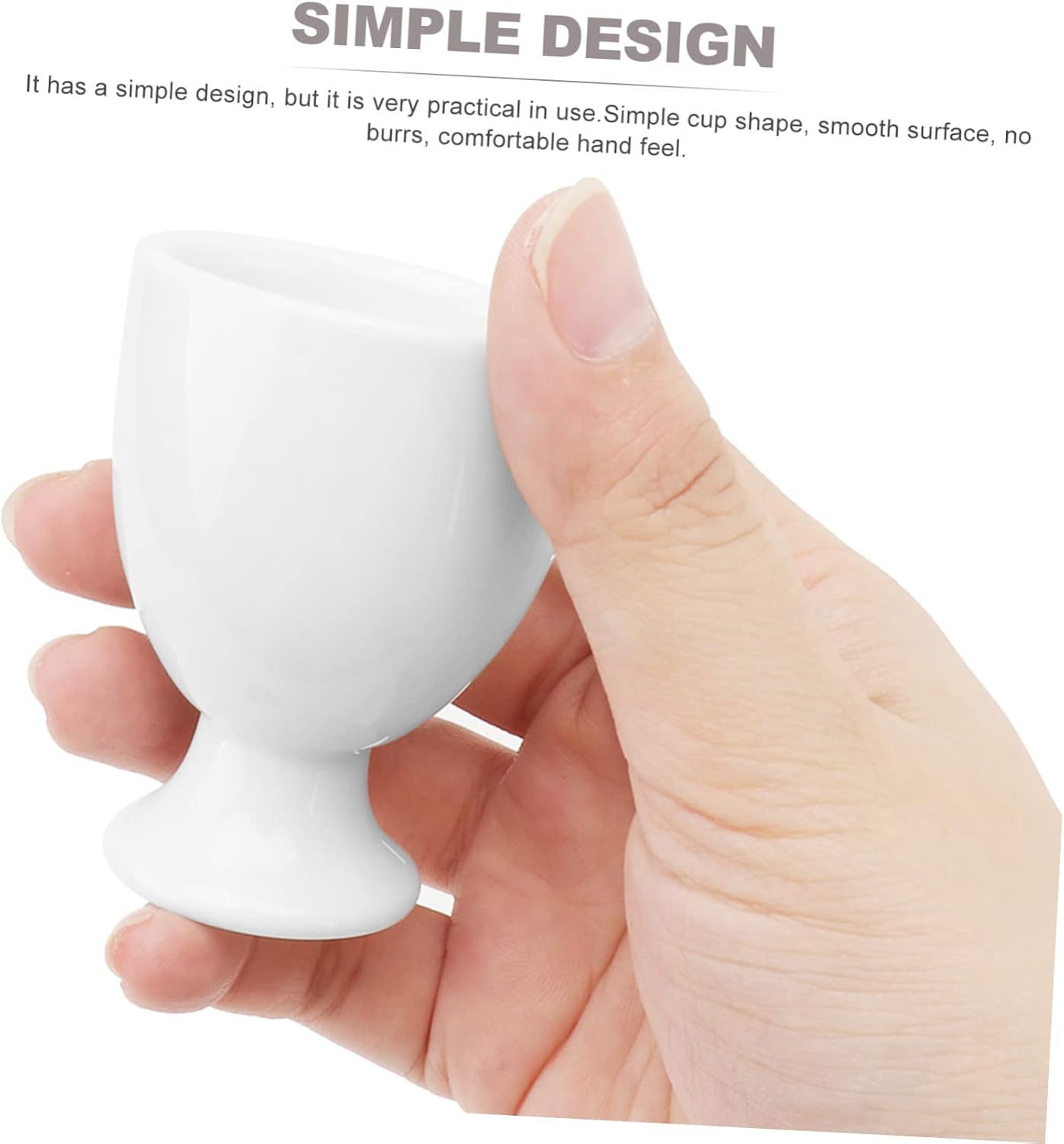 MAGICLULU Hotel Restaurant Egg Cups Porcelain Egg Holders 6pcs Ceramic Trays Household