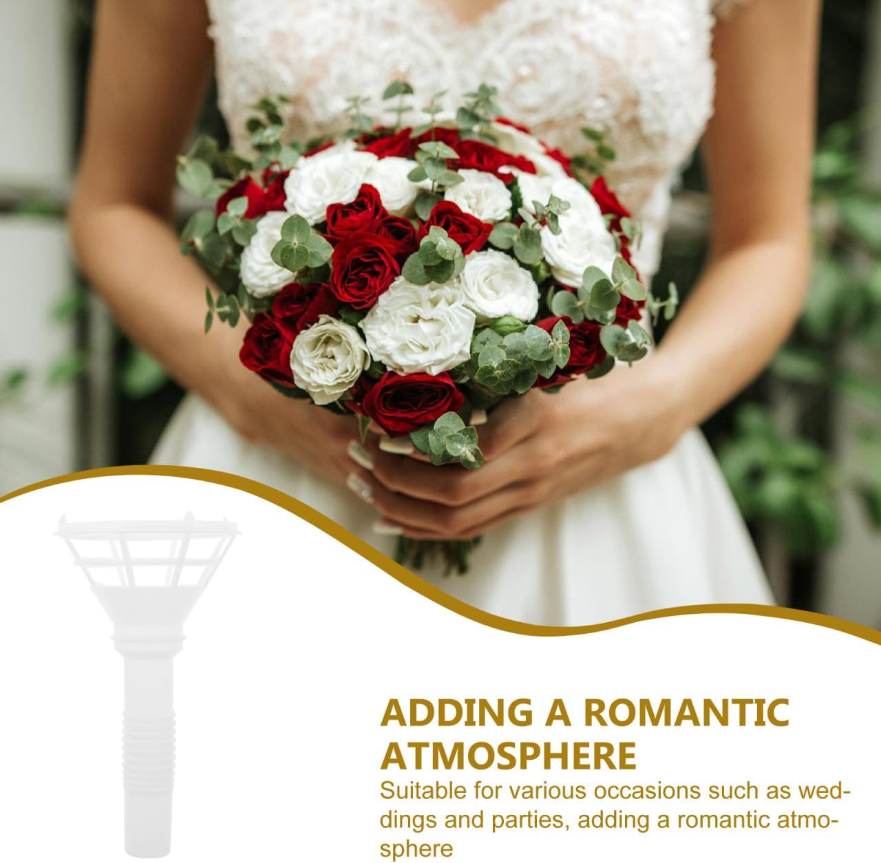 VILLCASE Plastic Bouquet Handle Wedding Bouquet Holder for DIY Bridal Flower Holder Making Supplies for Artificial Flowers Handheld Wedding Flower 10 Pack 5.90 X 3.34 X 3.34 in image 5