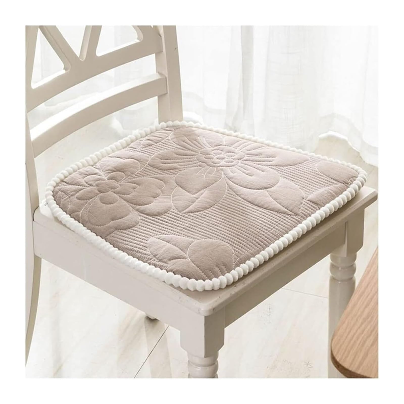 Coussin de chaise antidérapant par lot de 2, 4 ou 6 avec attaches