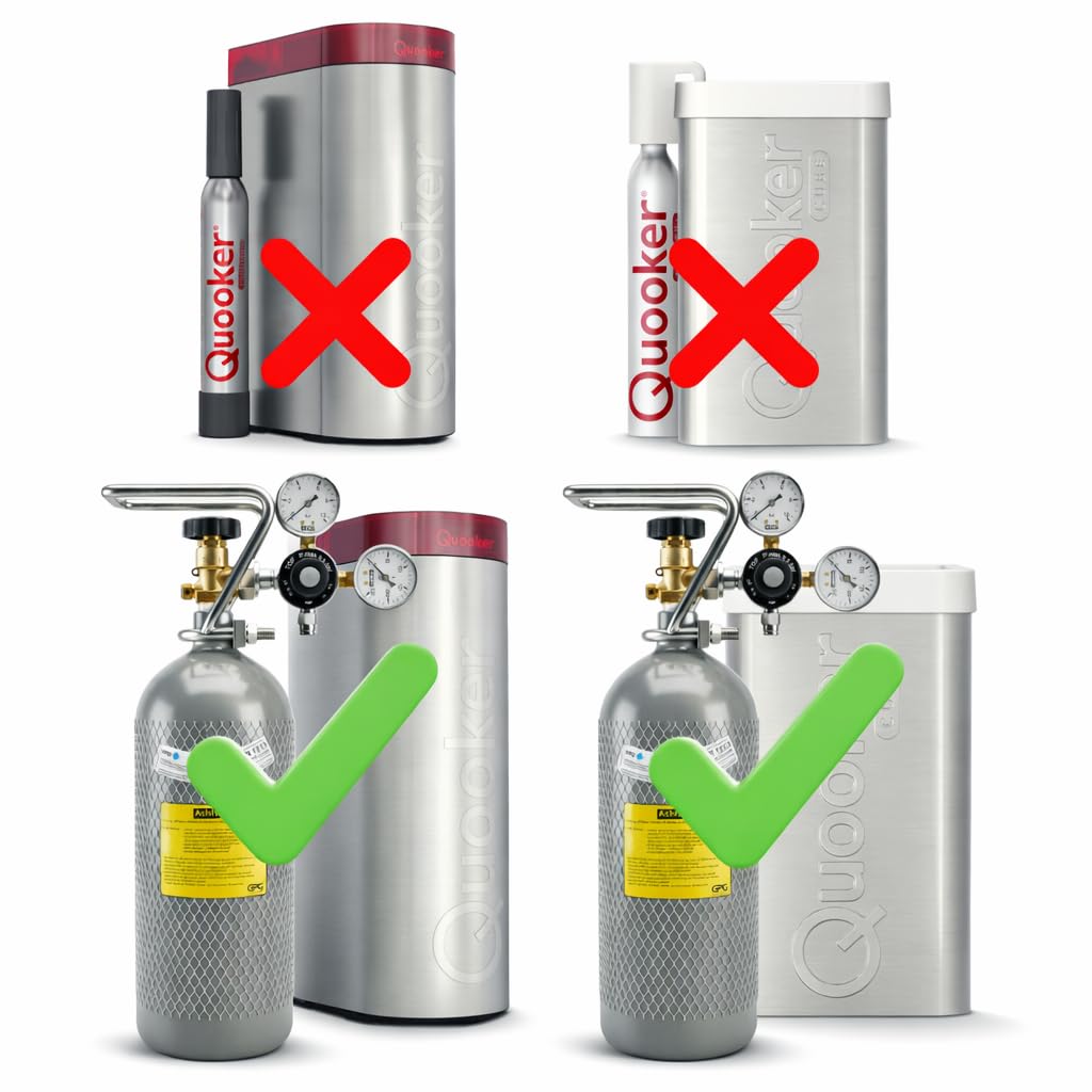 Umrüst-Set CO2 Druckminderer für große CO2 Mehrwegflaschen 2kg, 4kg, 6kg, 10kg geeignet für Quooker Cube | Große Kohlensäurezylinder für Quooker Cube |