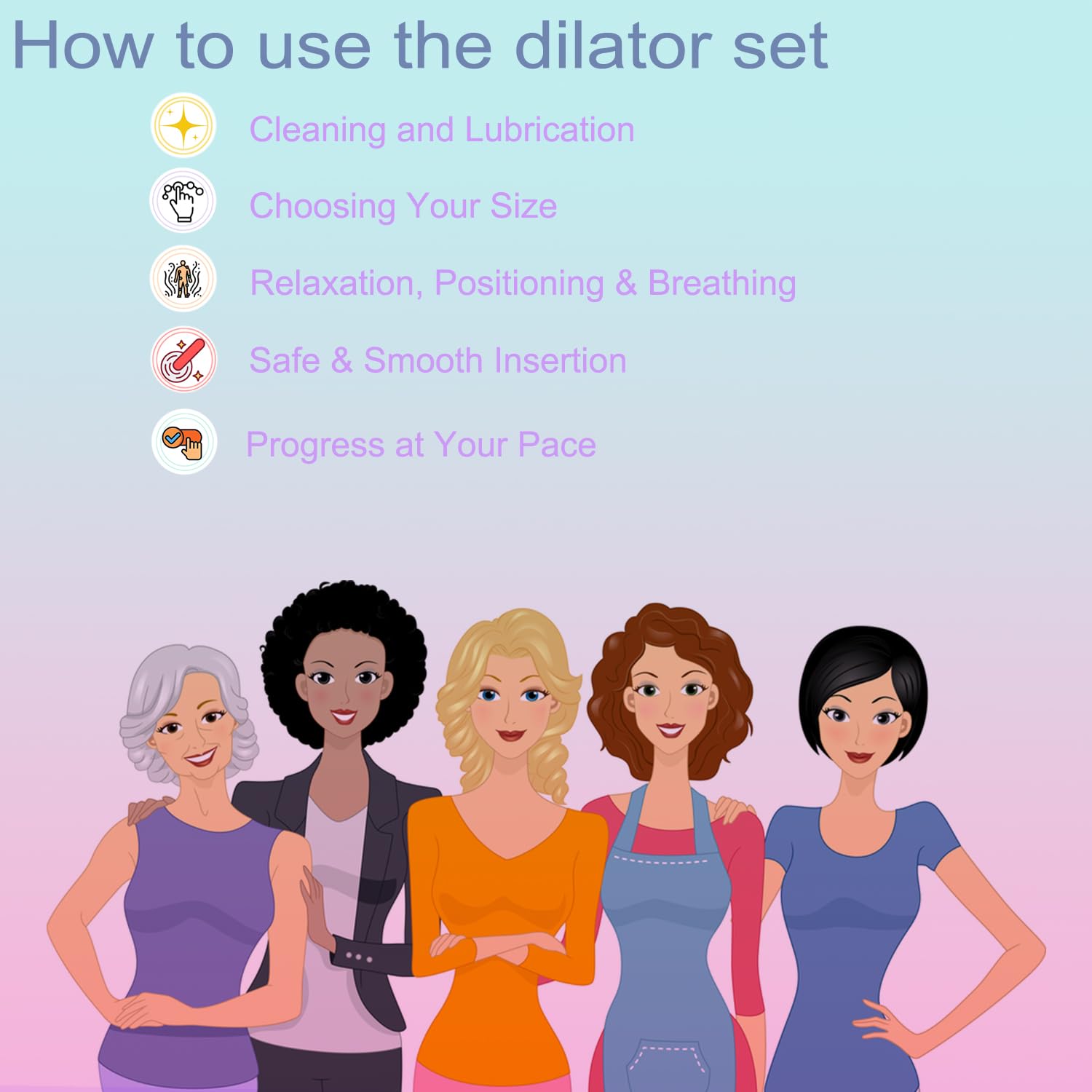 Dilatatori per Pavimento Pelvico Donna,Allenatore Muscolare Progressivo,Esercizi per Controllo Della Vescica e Pavimento Pelvico con 5 Pezzi a Colori Pastello, Design Curvo ad Anello e Scatola Regalo
