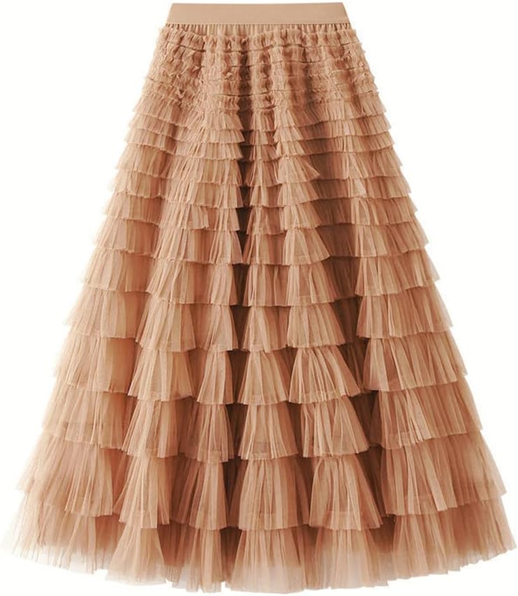 JMSUN Fada de Cintura A Fada de Cintura Média Saia em Tule Saia em Tule para Mulheres Floral de Cintura Alta