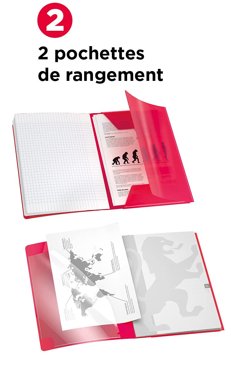 Oxford EasyBook Zeszyt zszywany 24 x 32 cm 96 stron duże kratki Seyès 90gr Polipro Koc Pomarańczowy z kieszeniami, zestaw 40 szt