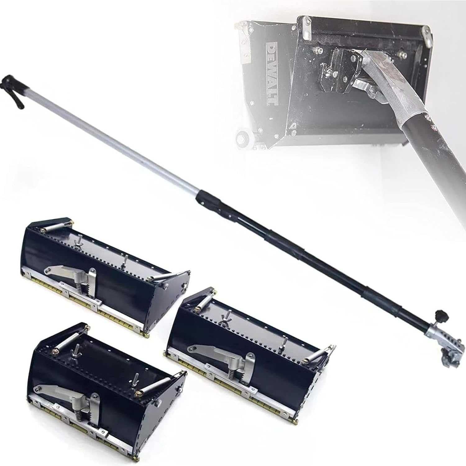 Set de Caja Plana para Paneles de Yeso - Herramienta Profesional de Cintado de 10 Pulgadas con Hoja de Yeso de Aleación de Aluminio Ajustable de 120 Grados, Incluye Mango de Extensión para Acabado de