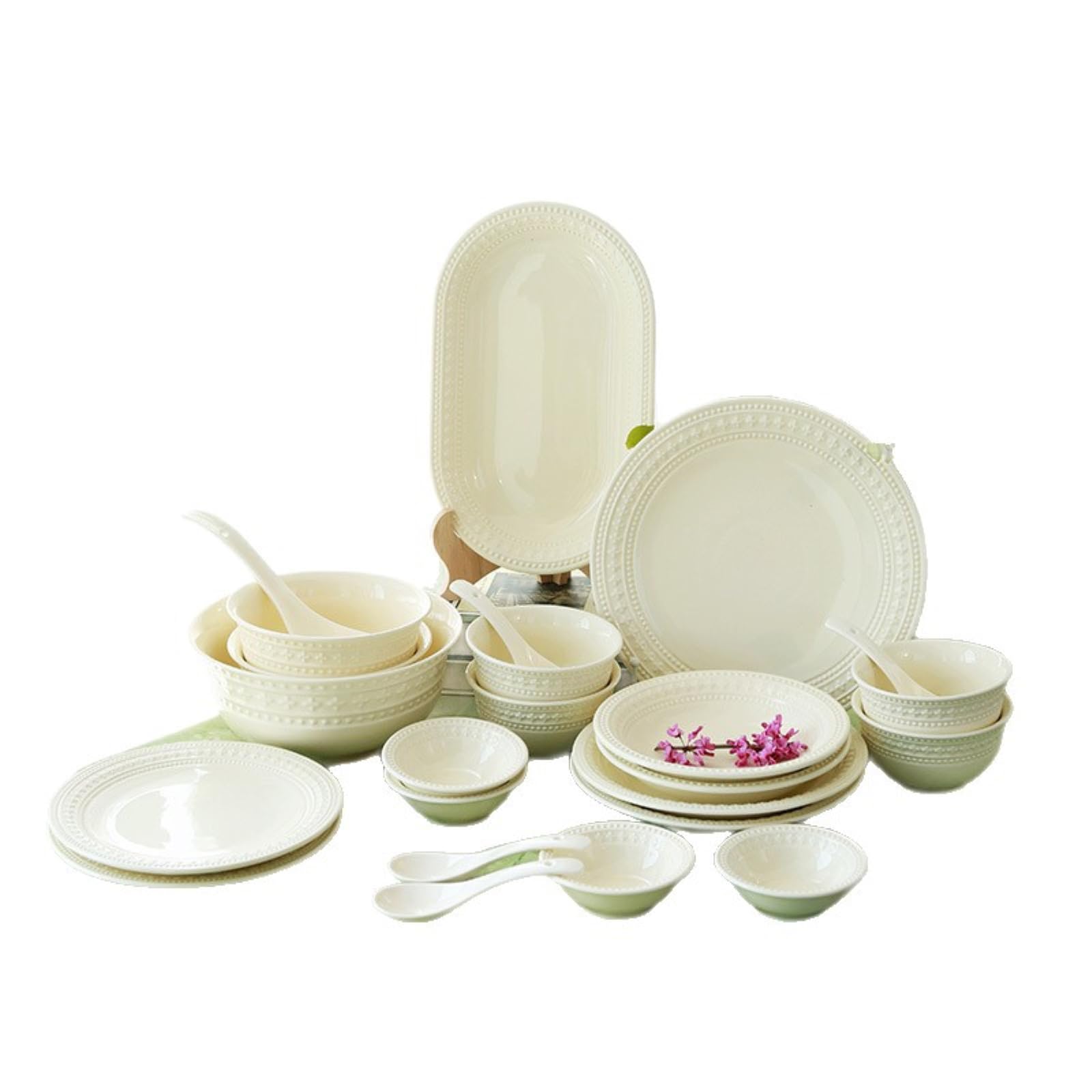 Ceramiczny kremowy wiatr podszkliwne kolorowe naczynia dom świeża i wykwintna osobowość - 30 cm talerz rybny