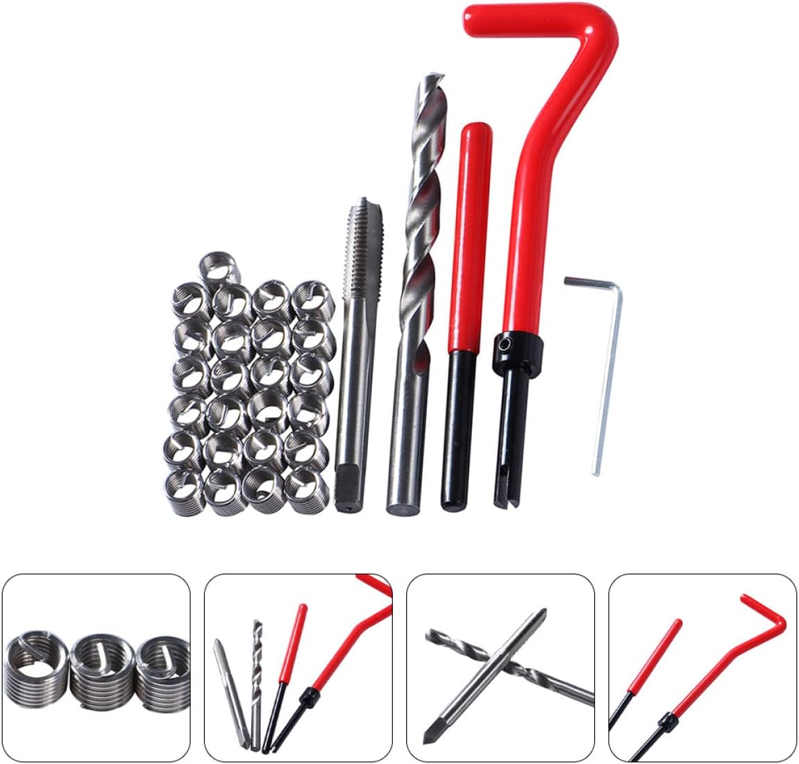 30pcs Thread Repair Kit Stripped Thread Recoil Repair Tool Includes Inserts and Taps