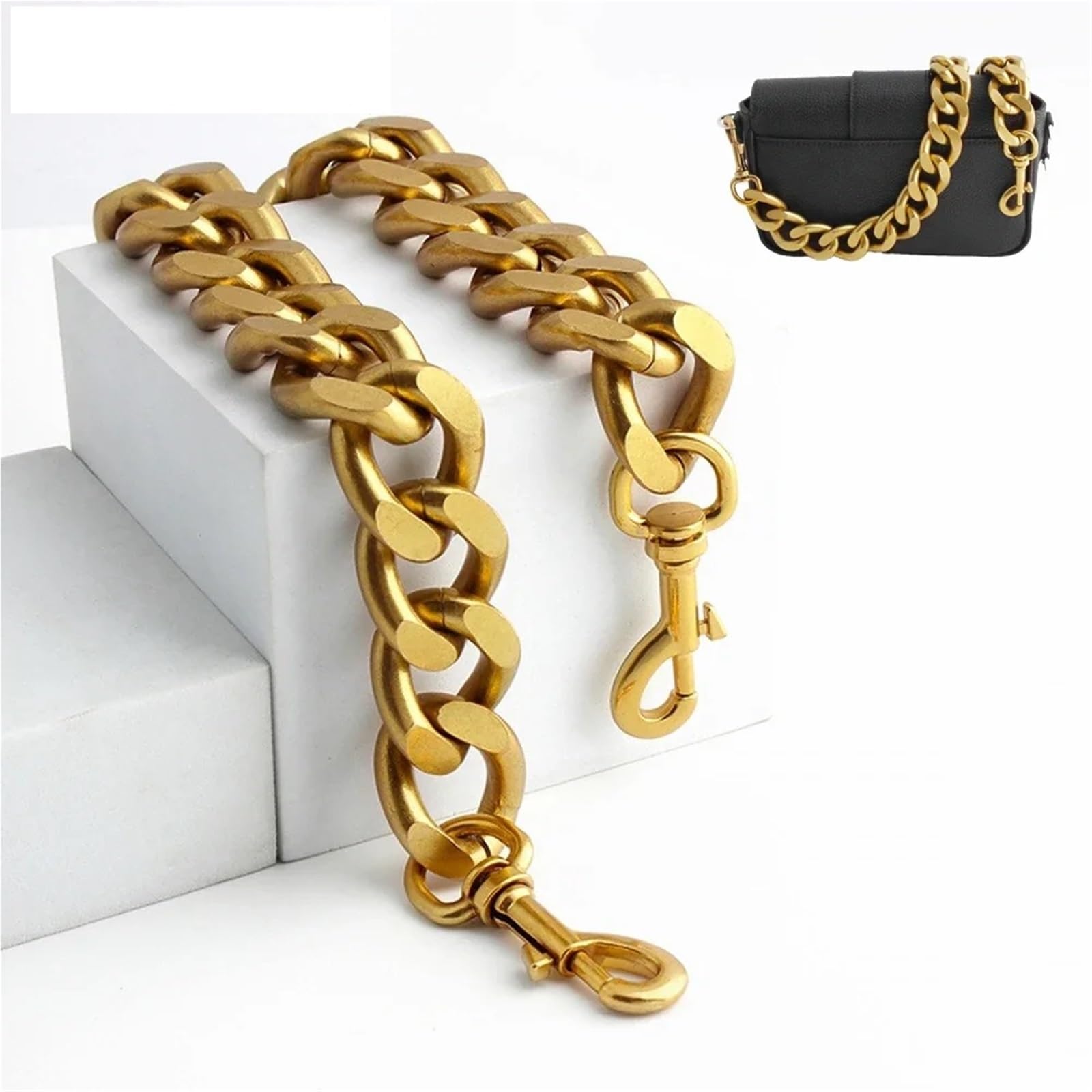 Cadenas MetáLicas Para Bolsos Correa de cadena for bolso aluminio, repuesto cadenas gruesas, hombro, correas desmontables para Bolsos Crochet(120cm)