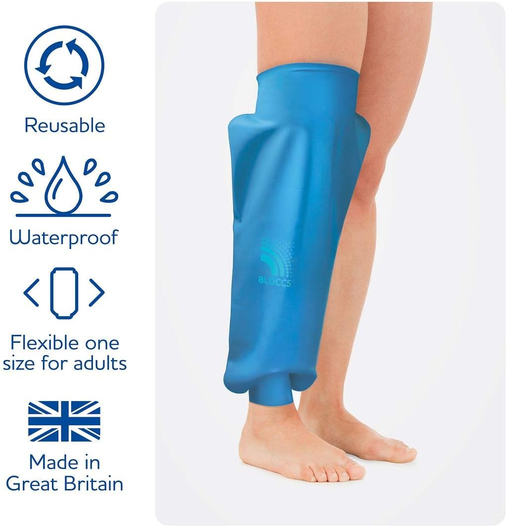 BLOCCS 100% Waterproof Knee Cover- Swim, Shower & Bathe. Watertight Protection for Dressings & Bandages - #AKP87-S - Adult Knee Protector - (Small)