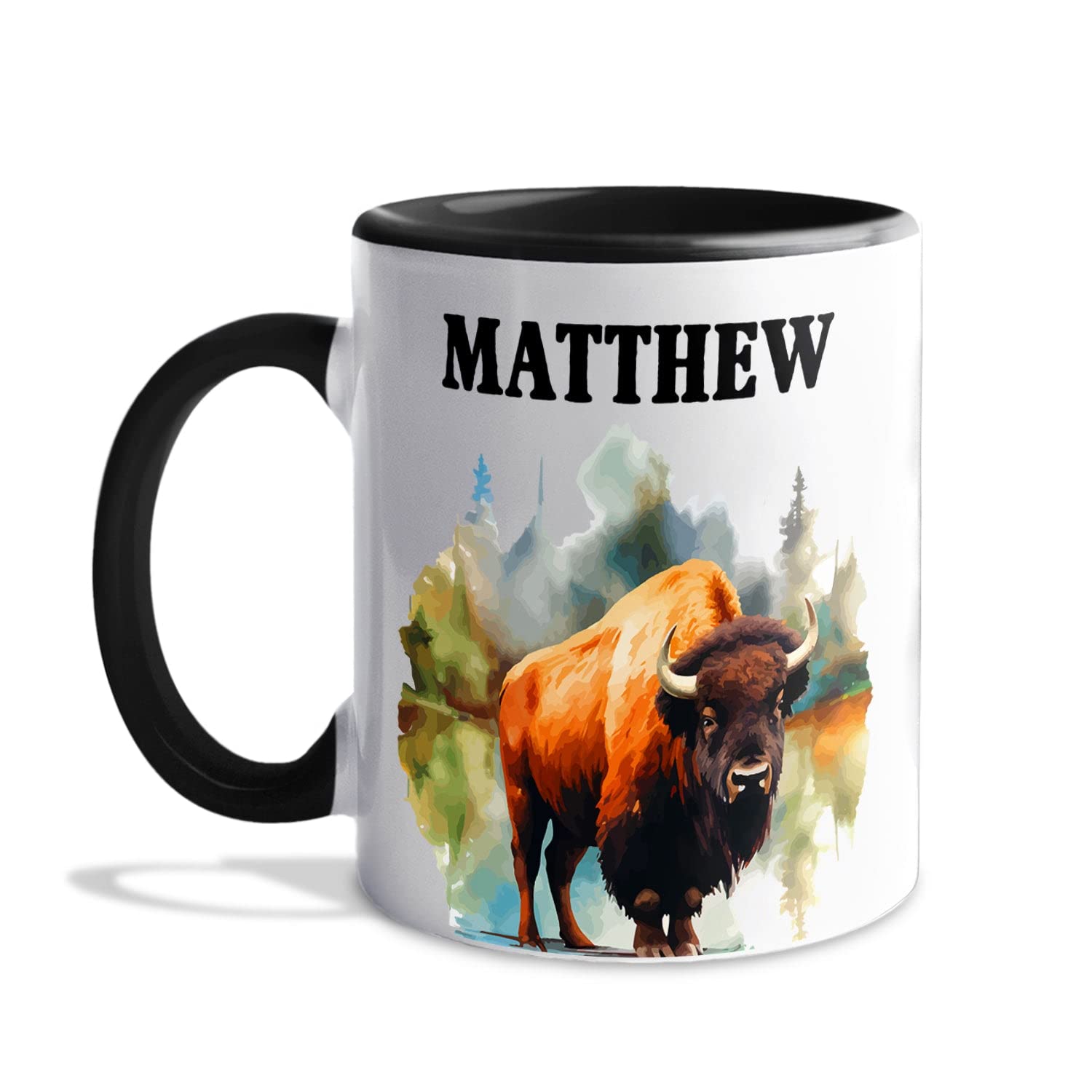 Amazon.com: Buffalo Bison Accent Mug 11 Oz, Personalized American Buffalo  Coffee Mug Gift For Men Women Birthday Christmas, White Mug, Customized Coffee  Cup With Name : Home & Kitchen