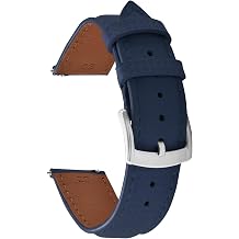 Universal 18/19/20/22mm Quick Release Leather FKM Rubber Watch Band,3-Layer Comfort Design Replacement Strap for Men Women