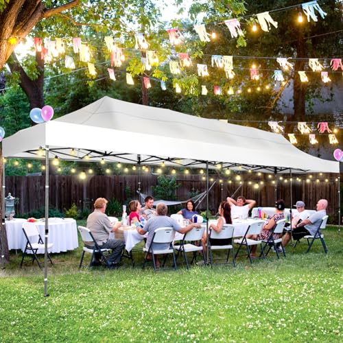 Image of COBIZI 10x30 Heavy Duty Pop Up Canopy Tent with 8 Sidewalls, Snow