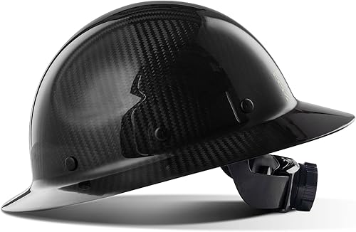 Vista 11 de LANON Casco duro de ala completa, aprobado por OSHA para trabajos de construcción, diseño de patrón azul premium, casco de seguridad FRP