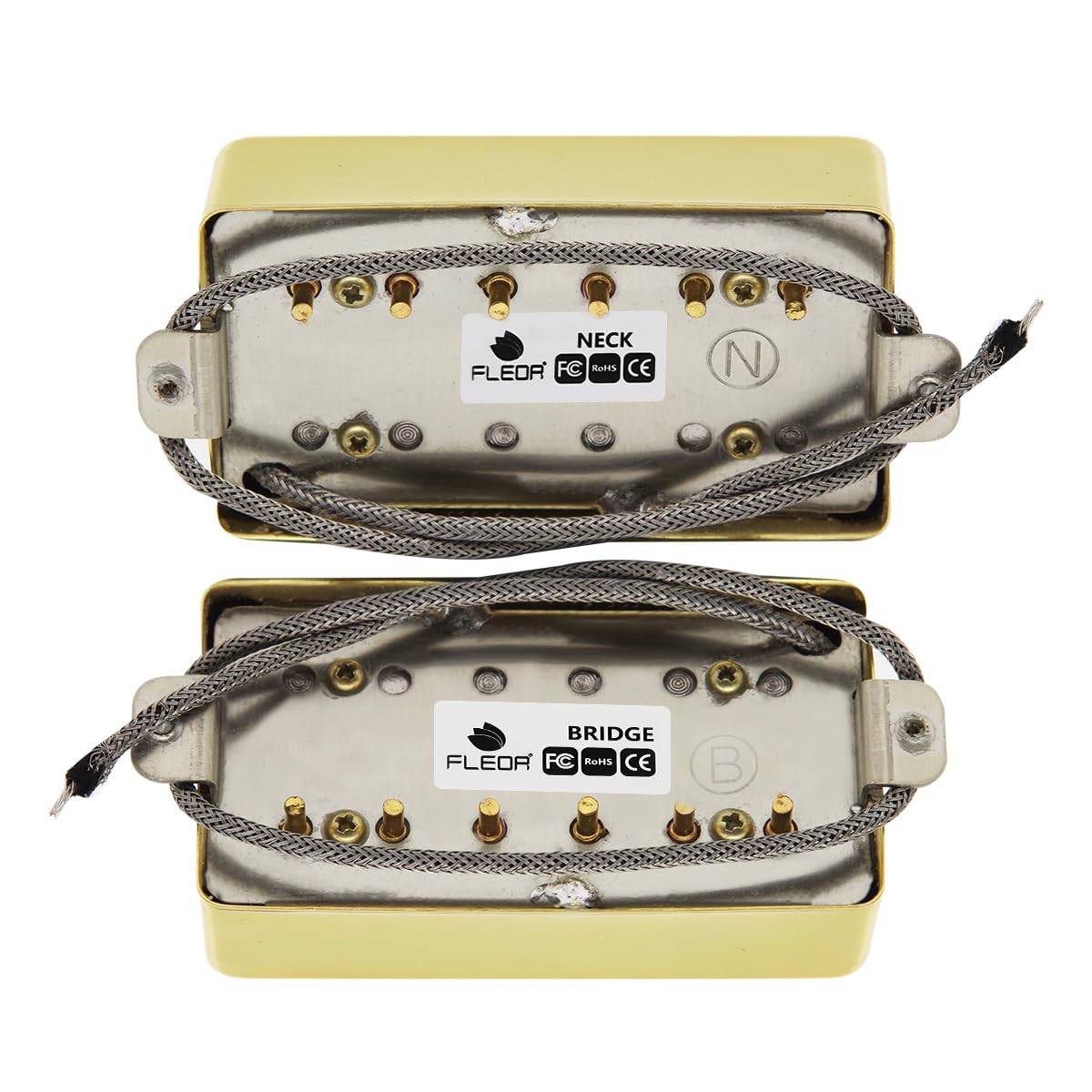 FLEOR Ensemble Micros Humbucker Alnico5 Or Pour Guitare Style LP - Bridge & Neck