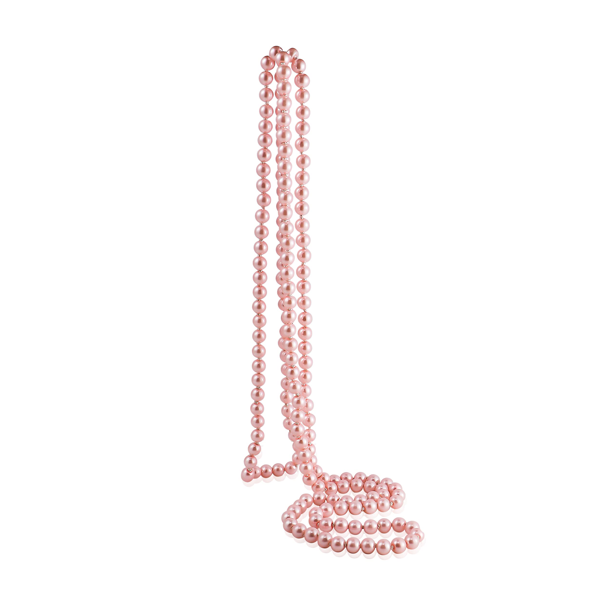 COLORFUL BLING 1920s Long Fake Pearls Necklace Layered Retro Vintage Imitation Round for Women Flapper Party Wedding